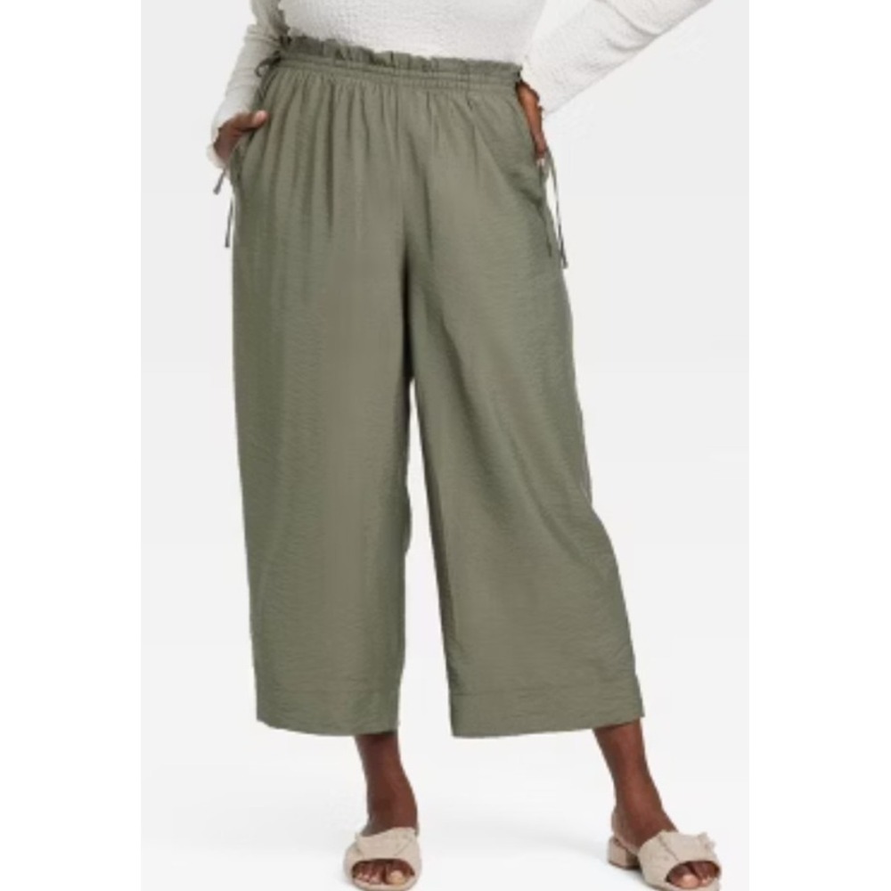 Women's A New Day High Rise Wide Leg Side Tie Pull On Pants Size XXL